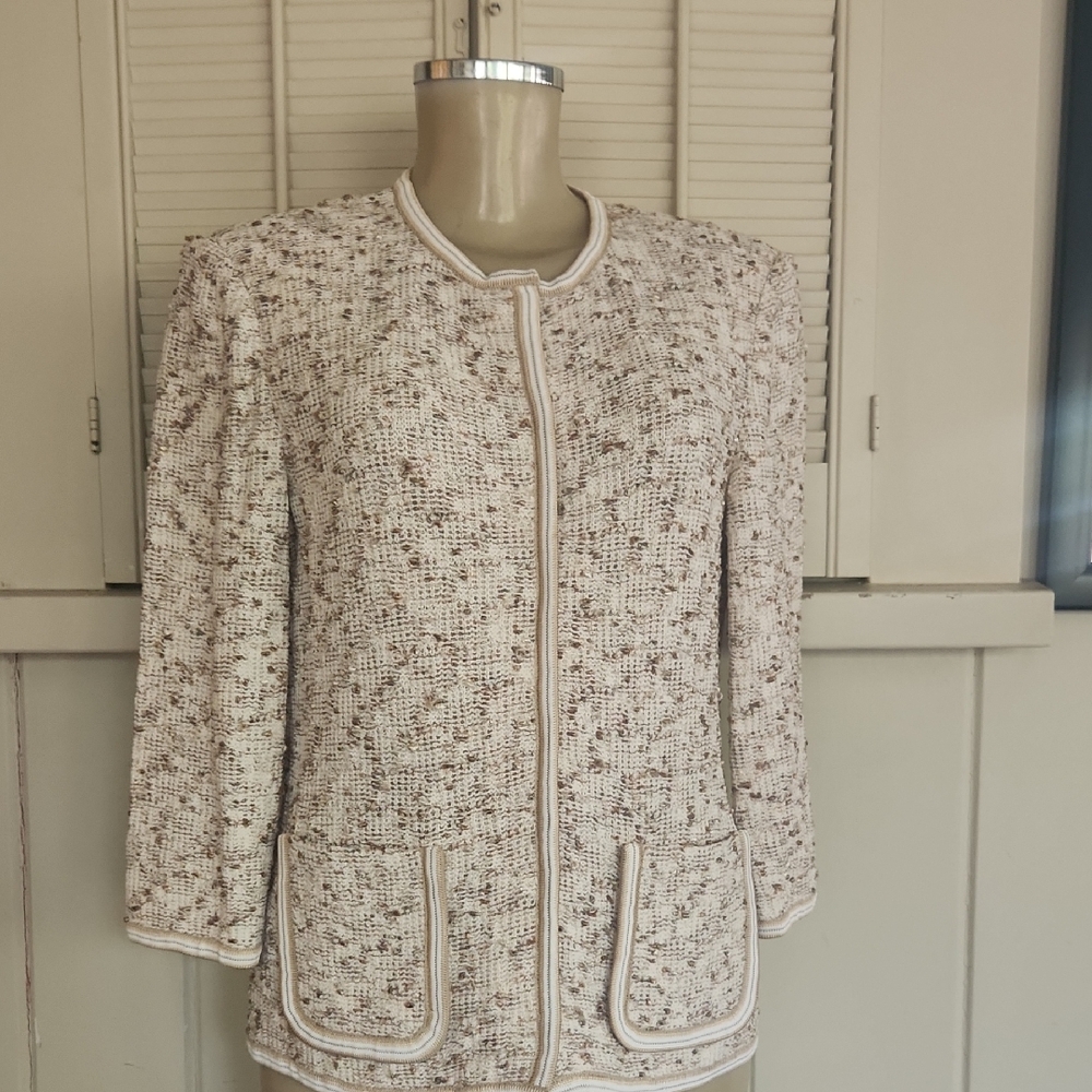 St John Women's Cream Tweed Jacket